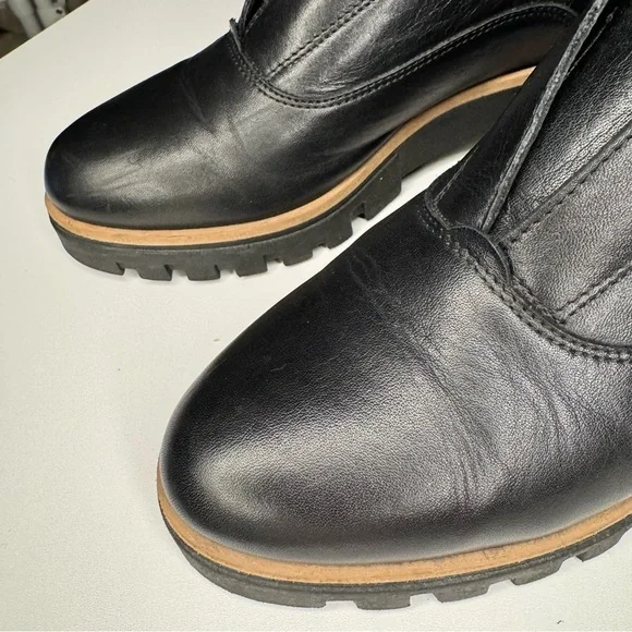 Atelier Women’s Barton Black & Tan Italian Leather Platform Penny Loafers Sz 38 - Picture 12 of 14